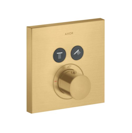 AXOR-HG-AXOR-ShowerSolutions-Thermostat-Unterputz-eckig-fuer-2-Verbraucher-Brushed-Gold-Optic-36715250 gallery number 1